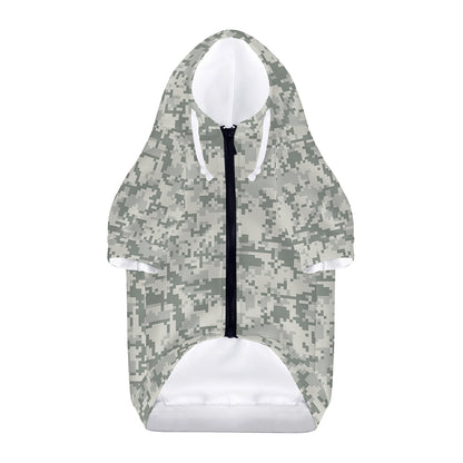 Tan Digital Camo Pattern Print Dog Zip Up Hoodie