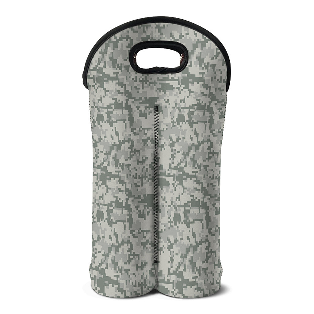 Tan Digital Camo Pattern Print Double Neoprene Wine Tote