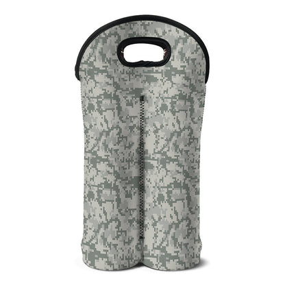 Tan Digital Camo Pattern Print Double Neoprene Wine Tote