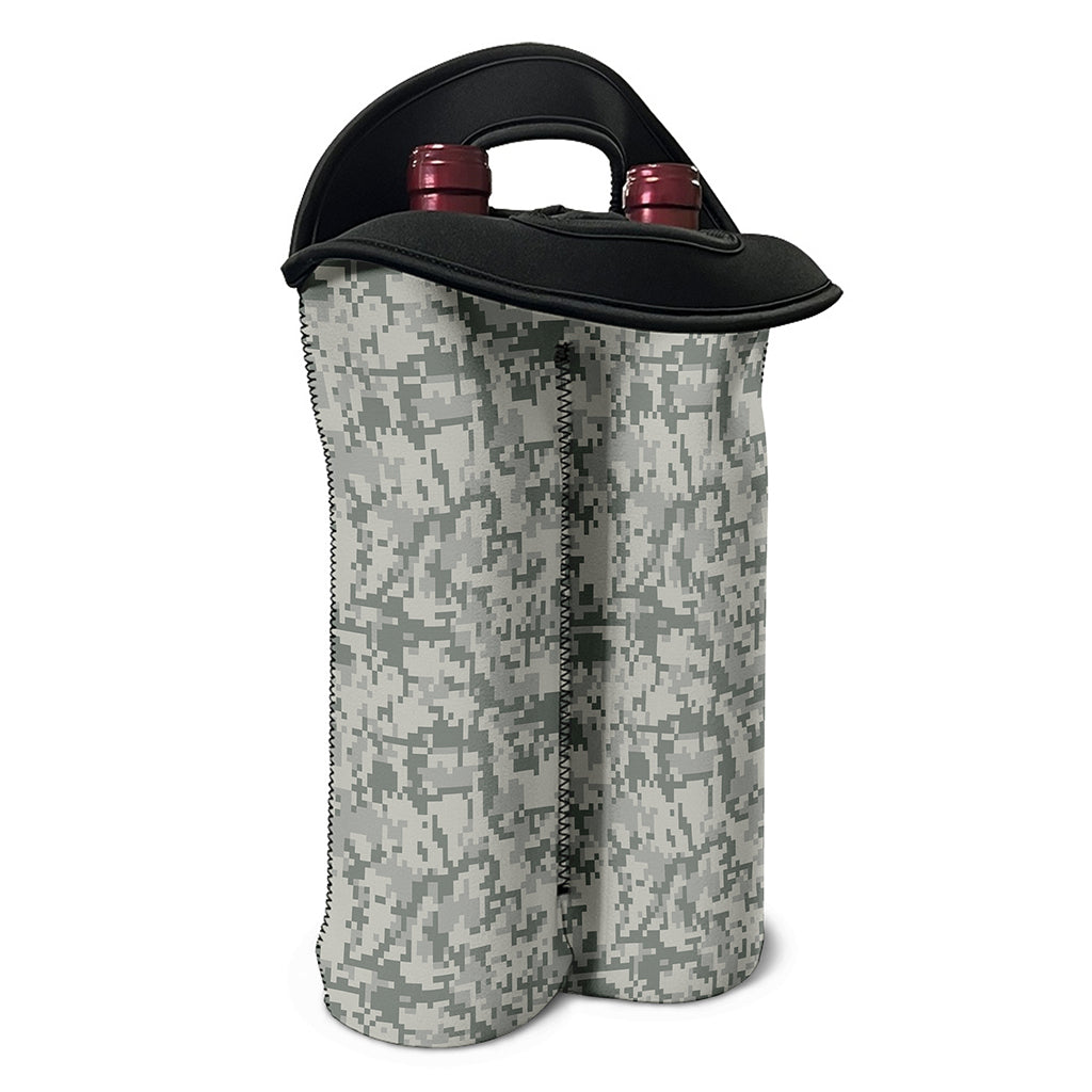 Tan Digital Camo Pattern Print Double Neoprene Wine Tote