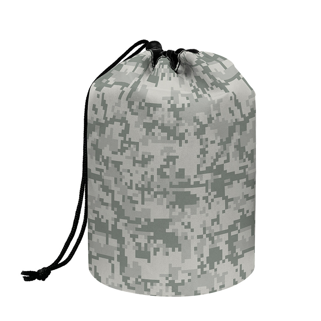 Tan Digital Camo Pattern Print Drawstring Makeup Bag
