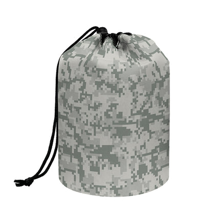 Tan Digital Camo Pattern Print Drawstring Makeup Bag