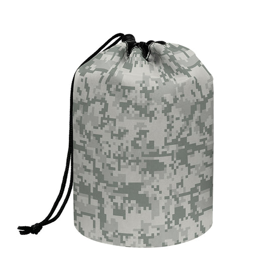Tan Digital Camo Pattern Print Drawstring Makeup Bag