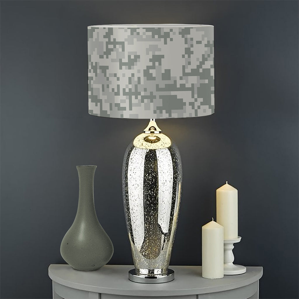 Tan Digital Camo Pattern Print Drum Lamp Shade