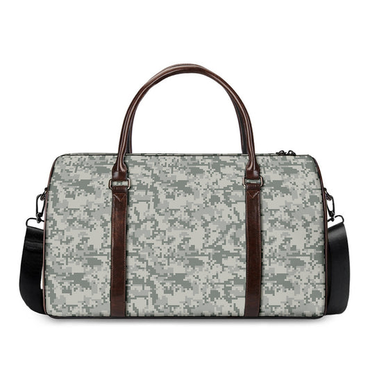 Tan Digital Camo Pattern Print Duffle Bag