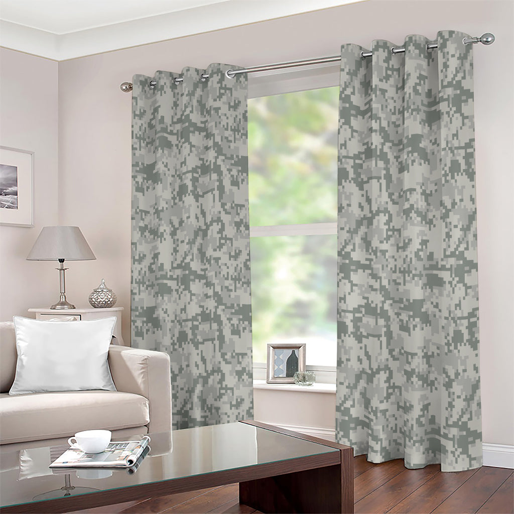 Tan Digital Camo Pattern Print Extra Wide Grommet Curtains