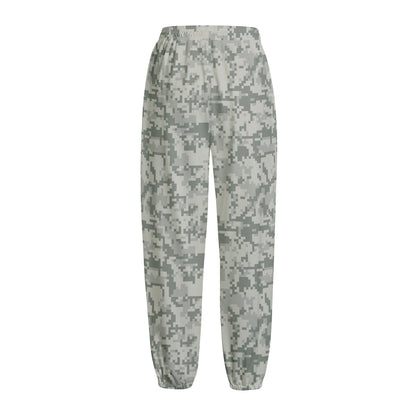 Tan Digital Camo Pattern Print Fleece Lined Knit Pants