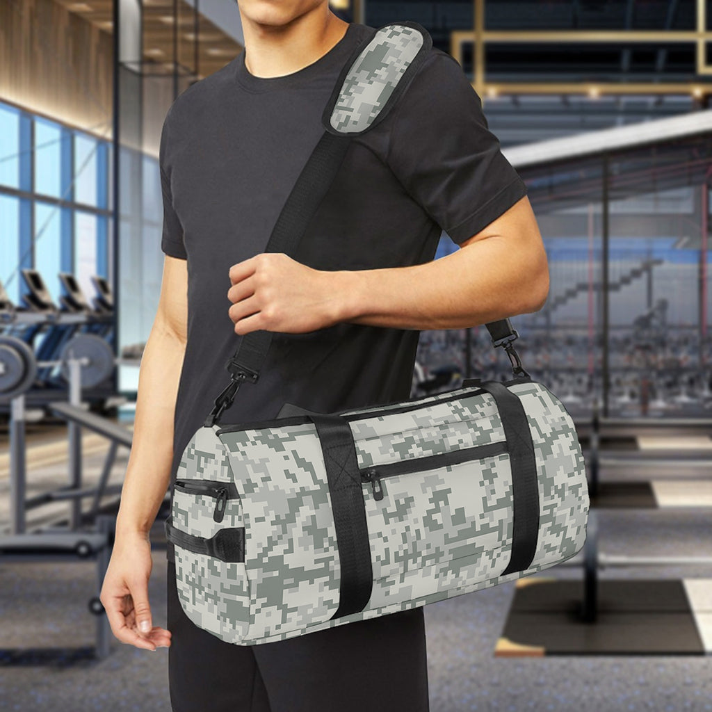 Tan Digital Camo Pattern Print Gym Bag