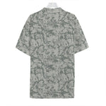 Tan Digital Camo Pattern Print Hawaiian Shirt