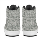 Tan Digital Camo Pattern Print High Top Leather Sneakers