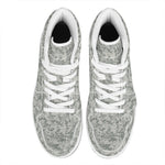 Tan Digital Camo Pattern Print High Top Leather Sneakers