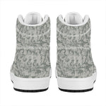 Tan Digital Camo Pattern Print High Top Leather Sneakers