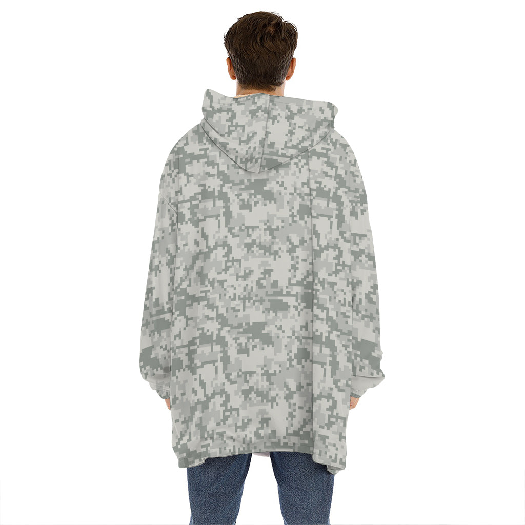 Tan Digital Camo Pattern Print Hoodie Blanket