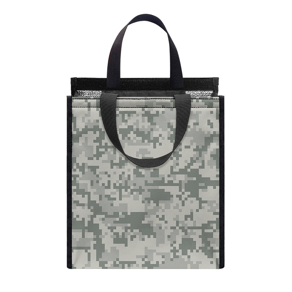 Tan Digital Camo Pattern Print Insulated Lunch Tote