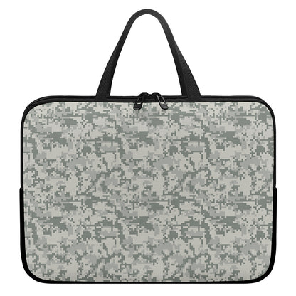 Tan Digital Camo Pattern Print Laptop Sleeve With Handle