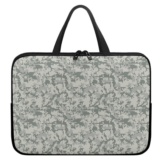 Tan Digital Camo Pattern Print Laptop Sleeve With Handle