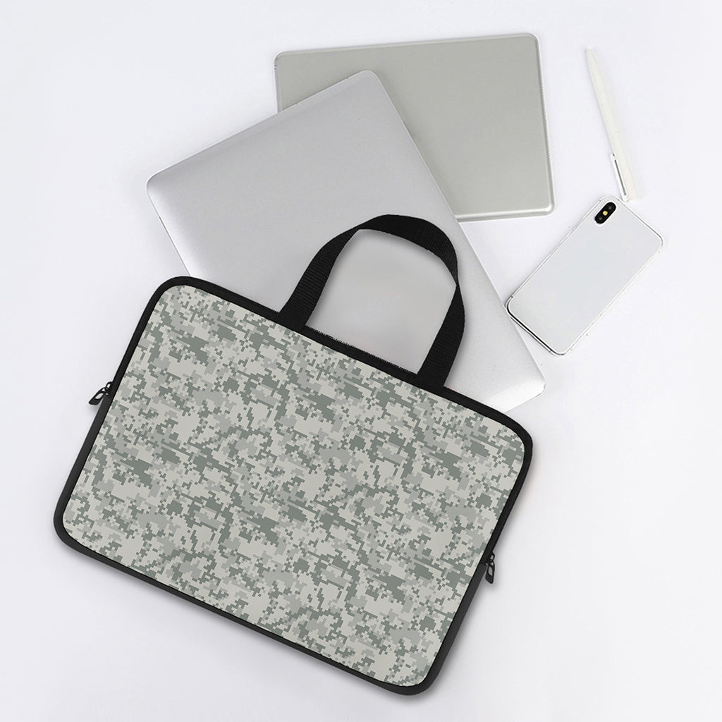 Tan Digital Camo Pattern Print Laptop Sleeve With Handle