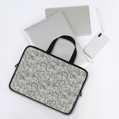 Tan Digital Camo Pattern Print Laptop Sleeve With Handle