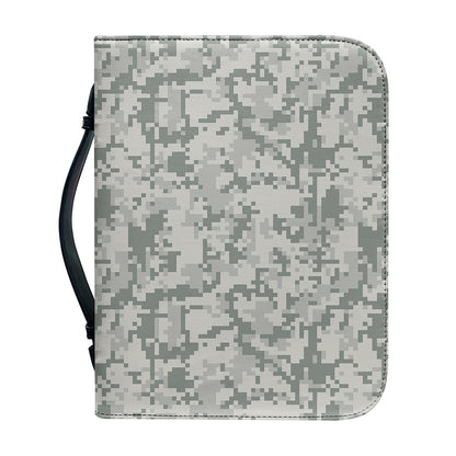 Tan Digital Camo Pattern Print Leather Bible Cover