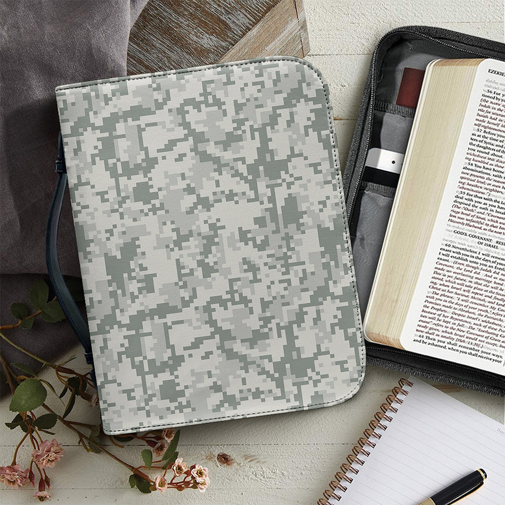 Tan Digital Camo Pattern Print Leather Bible Cover