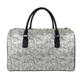 Tan Digital Camo Pattern Print Leather Duffel Bag