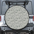 Tan Digital Camo Pattern Print Leather Spare Tire Cover