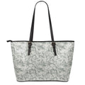 Tan Digital Camo Pattern Print Leather Tote Bag With Zipper