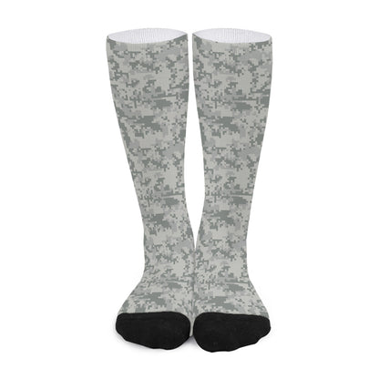 Tan Digital Camo Pattern Print Long Socks