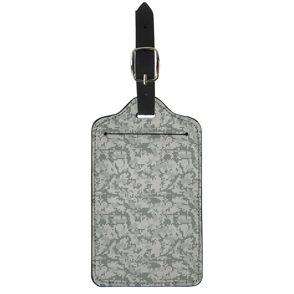 Tan Digital Camo Pattern Print Luggage Tag