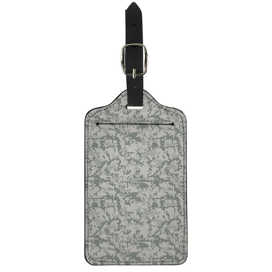 Tan Digital Camo Pattern Print Luggage Tag