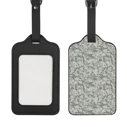 Tan Digital Camo Pattern Print Luggage Tag