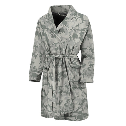 Tan Digital Camo Pattern Print Men's Bathrobe