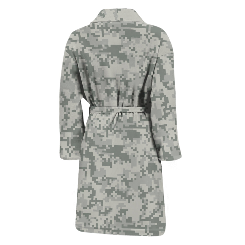 Tan Digital Camo Pattern Print Men's Bathrobe