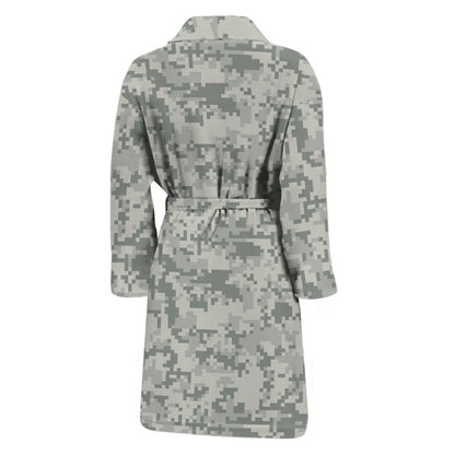 Tan Digital Camo Pattern Print Men's Bathrobe