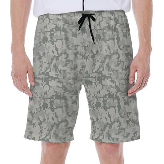 Tan Digital Camo Pattern Print Men's Beach Shorts