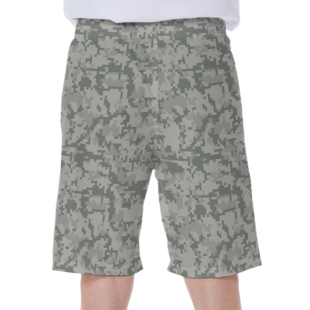 Tan Digital Camo Pattern Print Men's Beach Shorts