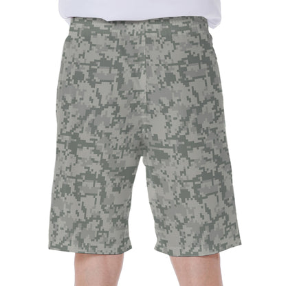 Tan Digital Camo Pattern Print Men's Beach Shorts