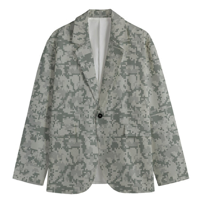 Tan Digital Camo Pattern Print Men's Blazer
