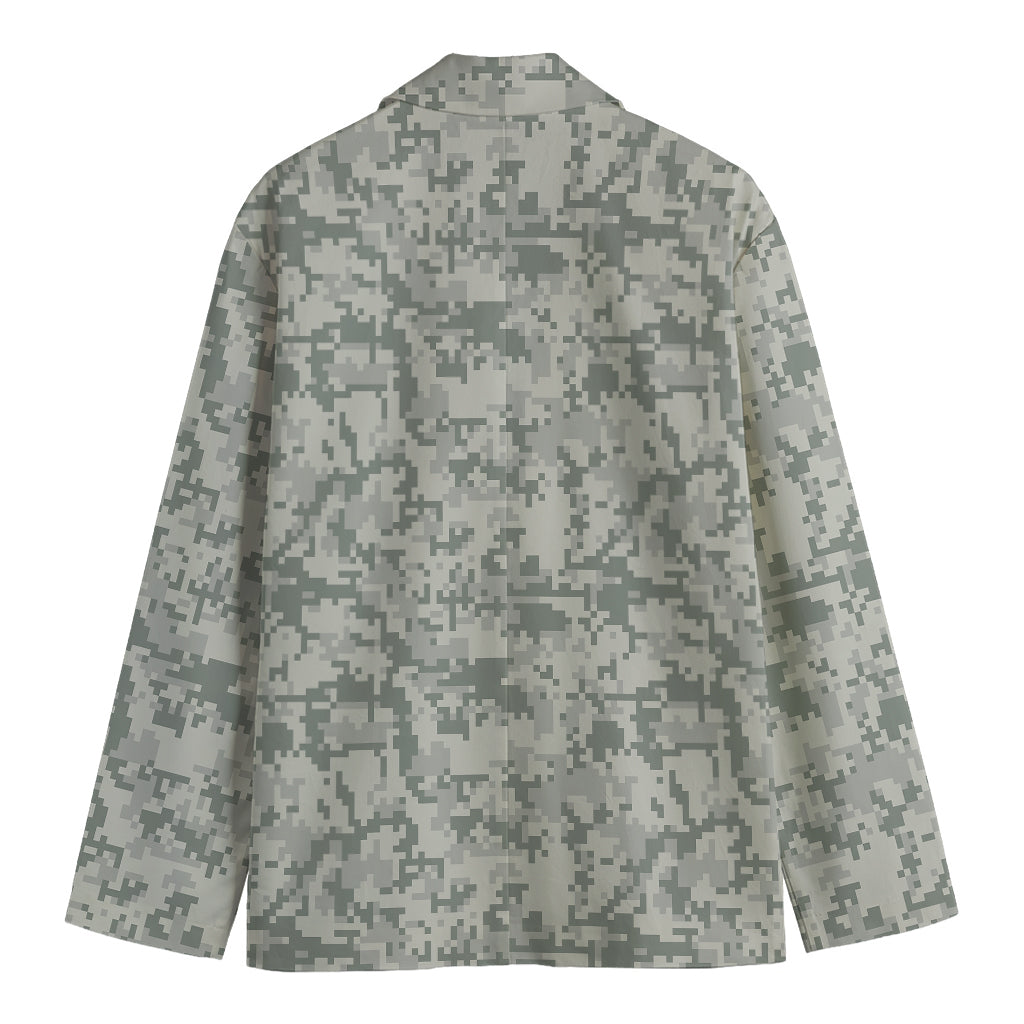 Tan Digital Camo Pattern Print Men's Blazer