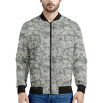 Tan Digital Camo Pattern Print Men's Bomber Jacket