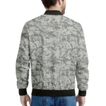 Tan Digital Camo Pattern Print Men's Bomber Jacket