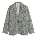 Tan Digital Camo Pattern Print Men's Cotton Blazer