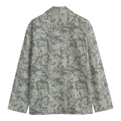 Tan Digital Camo Pattern Print Men's Cotton Blazer