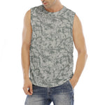 Tan Digital Camo Pattern Print Men's Fitness Tank Top