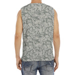 Tan Digital Camo Pattern Print Men's Fitness Tank Top