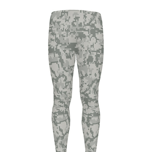 Tan Digital Camo Pattern Print Men's leggings