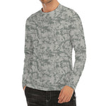 Tan Digital Camo Pattern Print Men's Long Sleeve Rash Guard