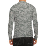Tan Digital Camo Pattern Print Men's Long Sleeve Rash Guard