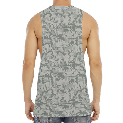 Tan Digital Camo Pattern Print Men's Muscle Tank Top