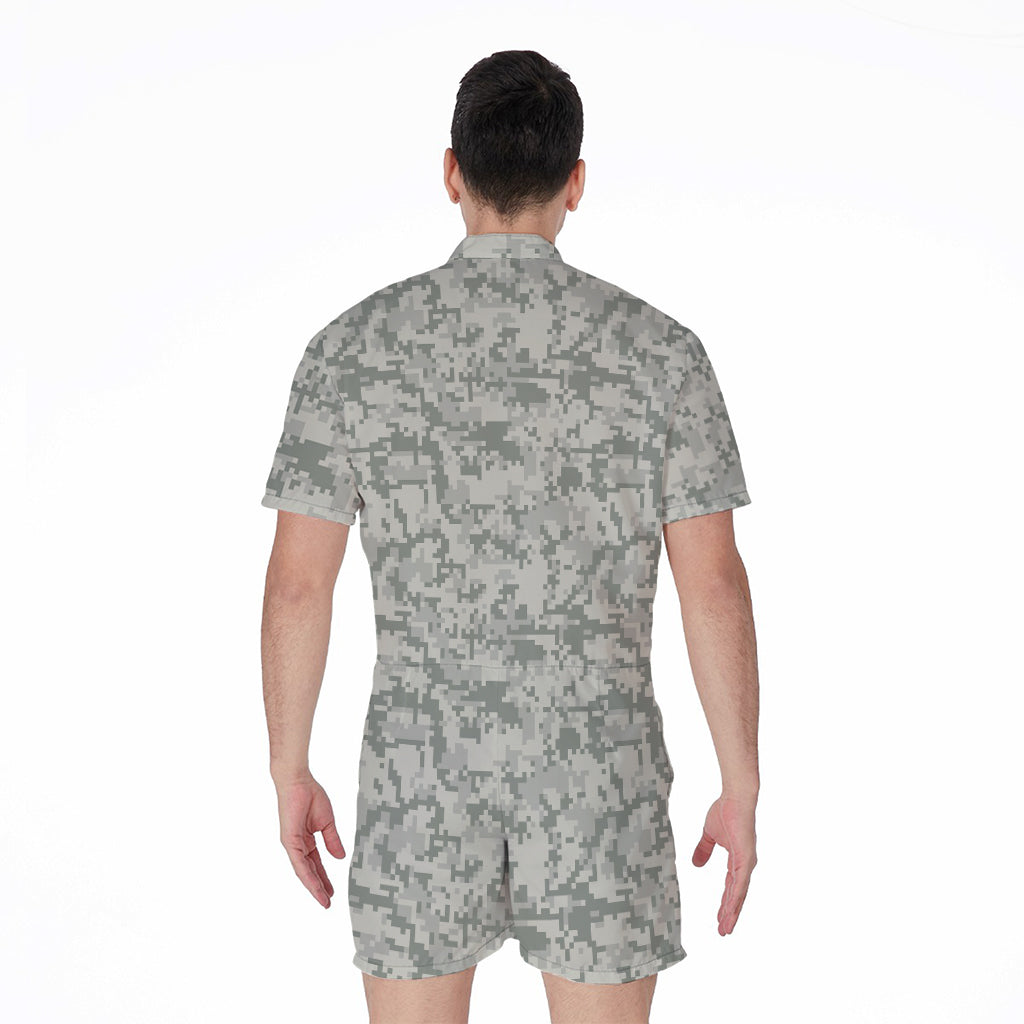Tan Digital Camo Pattern Print Men's Rompers